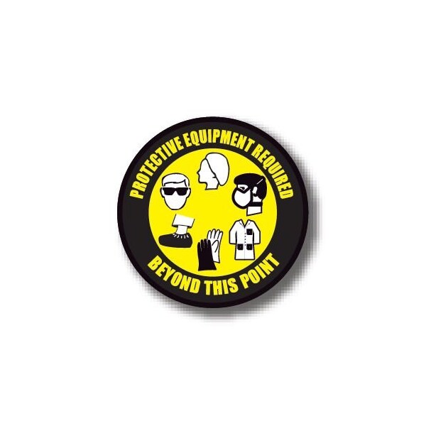 Ergomat 32in CIRCLE SIGNS - Protective Equipment Required Beyond This Point DSV-SIGN 1024 #1710 -UEN - main